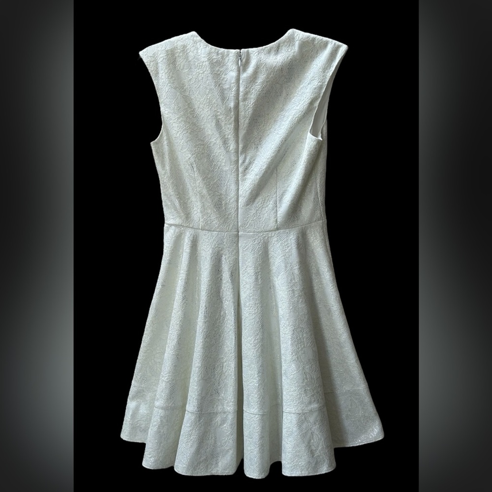 NWT Gianni Bini Silver/White Oceana Full Blossom Floral Lace Dress Size Small - Picture 3 of 13